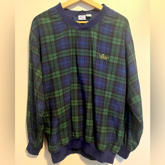 Vintage 90s Fairway Sport Men's Golf Pullover Windbreaker Preppy  Tartan Plaid - Picture 1 of 12